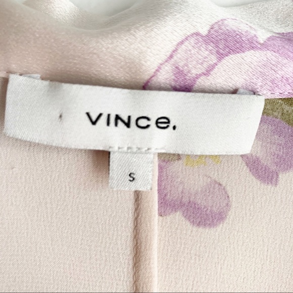 Vince 100% Silk Tropical Garden Satin Lounge Top - Picture 5 of 12